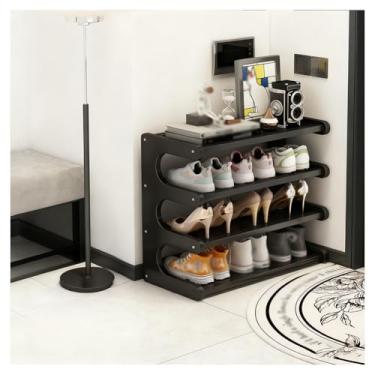 Imagem de SPXMQSS Sapateira de bambu, prateleira de sapateira de 4/5/6 níveis livre, armazenamento de armário de sapatos para entrada, prateleira de exibição multifuncional economia de espaço, para entrada