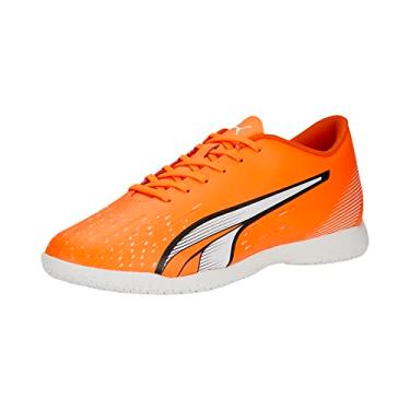 Imagem de PUMA Tênis de futebol masculino Ultra Play Indoor Trainer, Brilho ultra laranja-branco-azul, 42