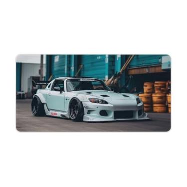 Imagem de HouLaiZhe Tapetes de mouse brancos modificados JDM S2000 para jogos de carro JDM Almofadas de mesa de carro grandes para teclado de mesa, tapete de computador 30 x 60 cm