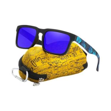 Imagem de Óculos de Sol Polarizados Pretos Foscos Masculinos - Com Estojo e Hast