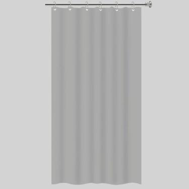 Imagem de Cortina de Box Banheiro PVC Com Visor Transparente Anti Mofo Impermeáv