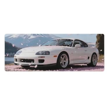 Imagem de HouLaiZhe JDM Tapetes de mesa de carro com flores de cerejeira JDM Sup Mt. Fuji tapetes de mouse pads de mesa grandes para teclado de mesa tapete de computador 30 x 80 cm