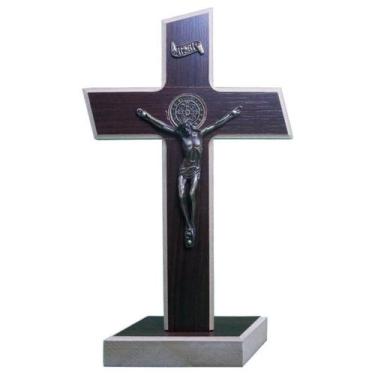Imagem de Cruz de Madeira com Medalha de São Bento 20x13cm - SJO Artigos Religio