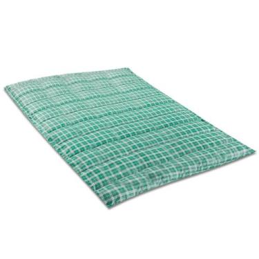 Imagem de Colchonete Casal 190x130cm Com Bolsa Para Transporte Xadrez Verde - Em
