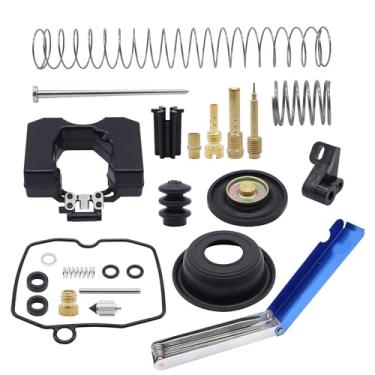 Imagem de HiSport Kit de reconstrução de carburador CV compatível com Harley Davidson Sportster XL883 XL1200 CV40 40 mm Carb - Serve para 27421-99C, 27490-04, 27421-99A, 27006-88 com jatos
