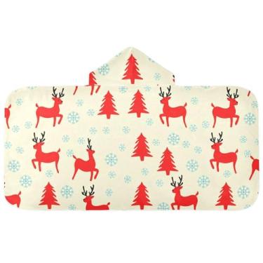 Imagem de Burbuja Toalha de banho com capuz de laço rosa para crianças, toalha de praia de pelúcia macia absorvente para chá de meninas e meninos 3-10 anos, 61 x 127 cm