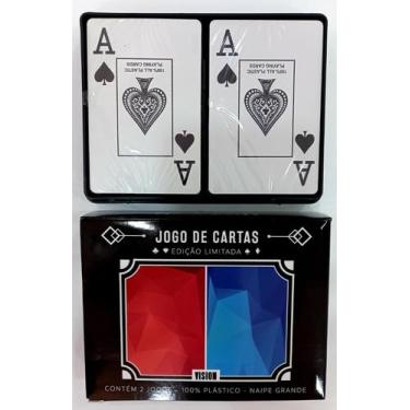 Imagem de Jogo 02 Baralhos Poker Truco Profissional 100% Plástico
