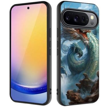 Imagem de Capa para Google Pixel 10 Pro XL, capa ultrafina de silicone líquido antiderrapante elegante, adequada para Pixel 10 Pro XL de 6,8 polegadas, dragão azul