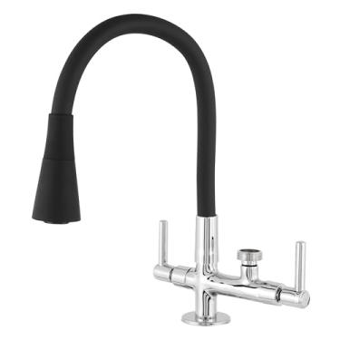 Imagem de Torneira em Metal Tubo Cone Flexivel Par Cozinha Instalacao De Bancada Com Saida Para Filtro, Purificadoe e Maquina De lavar