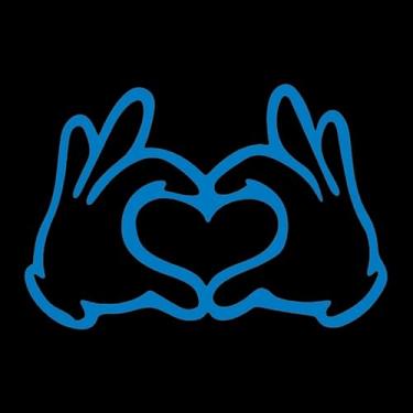 Imagem de Adesivo de carro com arte em vinil coração amor à mão, adesivo durável à prova d'água para janelas/para-choques, cadernos e laptops, presente romântico para amantes (azul)