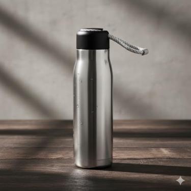 Imagem de Garrafa Térmica de 550ml com Parede Dupla e Alça Inox Prata