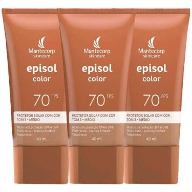 Imagem de Mantecorp Skincare Episol Kit com 3 Unidades  Protetor Solar com Cor F
