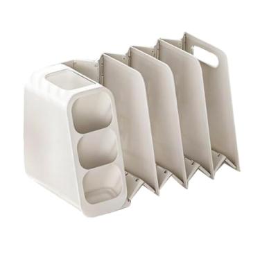 Imagem de IEUDNS Organizador de Livros de Mesa, Suporte Multifuncional para Livros, Ideal para Casa, Escritório E Sala de Estudos. Também Serve Como Aparador de Livros, Branco