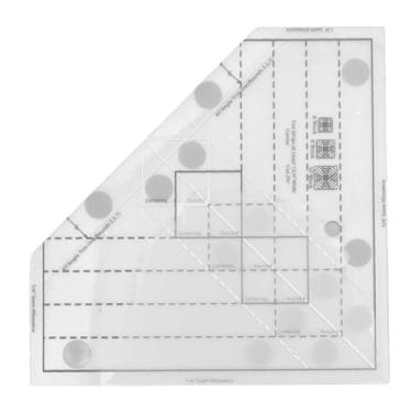 Imagem de Grids Quilt Régua Acrílico Profissional Precise Scale Transparente Non Slip Máquina de Costura Régua para Quilting Costura Padrão Design e Tecido Corte 5.43x5.43x0.10in