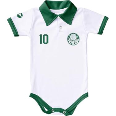 Imagem de Body Polo Palmeiras Bebê Unissex, Branco e Verde, Estilo Torcida (M)