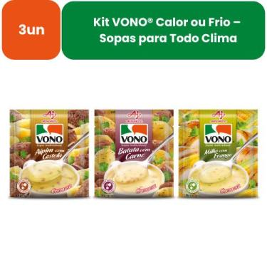 Imagem de Kit 3 Sopas Cremosas Vono Ajinomoto 18g - 3 Sabores