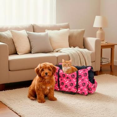 Imagem de Kit Bolsa de Transporte com Colchonete Impermeável Pop – Conforto e Praticidade para Pets (Dog Pink)