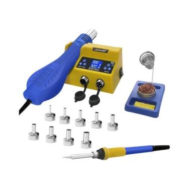 Imagem de Estação De Soldagem Digital 2 Em 1 Com Display LED Colorido Completo, 