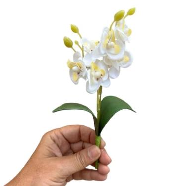 Imagem de Kit com 12 Mini Orquídeas Artificiais Permanentes – Flores Decorativas para Mesa, Sala e Casamento (Branco)