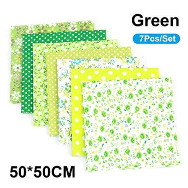 Imagem de 7 Peças Conjunto Tecido de Algodão com Patchwork Estampado Floral Padrões Variados para Costura Quilting Artesanato DIY Bolsas Têxteo Pequenas Travesseiro Toalhas Mesa Lençóis Cama
