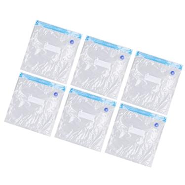Imagem de Cryfokt Saco de Armazenamento a Vácuo Transparente, Boa Vedação, Reutilizável, Economizador de Espaço, Sacos Seladores a Vácuo para Roupas, 6 Peças (R: 22 * 21cm)