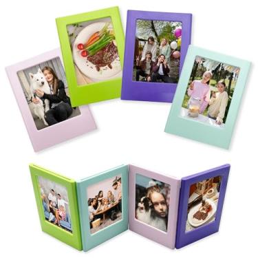 Imagem de IIUIKOO Molduras magnéticas para geladeira e mesa – pacote com 8 mini molduras polaroid, tamanho carteira, molduras magnéticas 5 x 7 cm para Instax Mini, Polaroid, fotos escolares