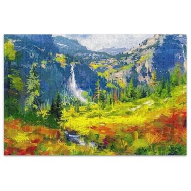 Imagem de Quebra-cabeça de 1000 peças para adultos com pintura colorida de elefante branco para festa brinquedo adulto pintura decorativa colorida