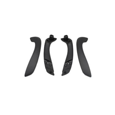 Imagem de Preto padrão de fibra de carbono frente esquerda ou direita porta interior maçaneta capa compatível para renault megane 3 mk3 fluence 2008-2016(Black Assembly 4PCS)