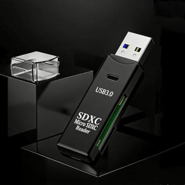 Imagem de Leitor de cartão micro SD USB 3.0, leitor de cartão SD 2 em 1 de 5 Gbps para adaptador USB, leitor de cartão de memória Wansurs para cartões SDXC, SDHC, MMC, RS-MMC, Micro SDXC, Micro SD, Micro SDHC e