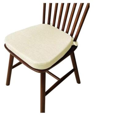 Imagem de Yadlan Almofadas para cadeira de sala de jantar, almofadas para cadeiras de cozinha antimanchas, com laços antiderrapantes, almofada de assento macia para banquinho, jardim E9 43 x 42 x 33 * 3 cm