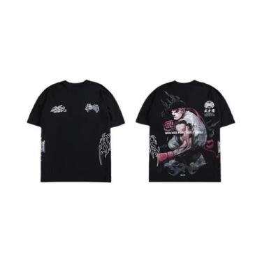 Imagem de Camiseta Masculina De Algodão Com Estampa De Cabeça De Lobo Para Boxe,