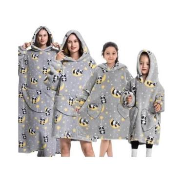 Imagem de Moletom Unissex Oversized De Fleece Com Mangas, Cobertor Gigante De Ha