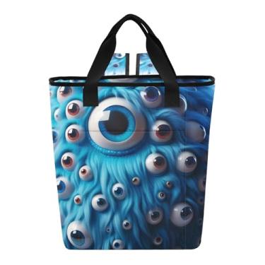 Imagem de Joitme Mochila térmica de praia azul engraçada monstro mochila térmica à prova d'água 36 latas mochila refrescante para mulheres viagens