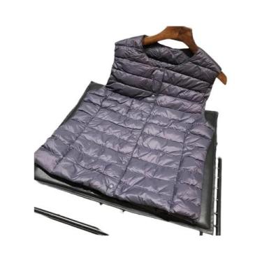 Imagem de Colete Feminino Sem Mangas De Pluma 90% Penas De Pato Branco Ultra Lev
