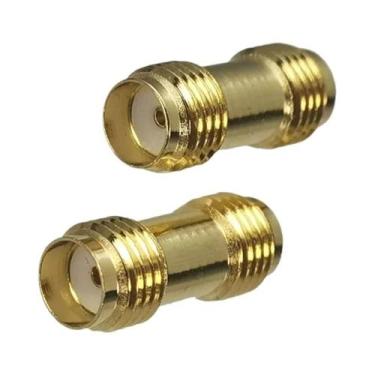 Imagem de Adaptador Coaxial RF SMA RP-SMA Macho Para Fêmea Conector De Latão - N