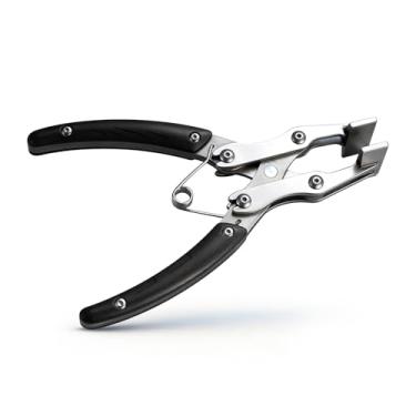 Imagem de Alicate de couro plano de 19 cm alicate de nariz plano cabo de madeira braçadeira de trabalho de couro prensa paralela + estrutura cruzada para projetos de artesanato DIY