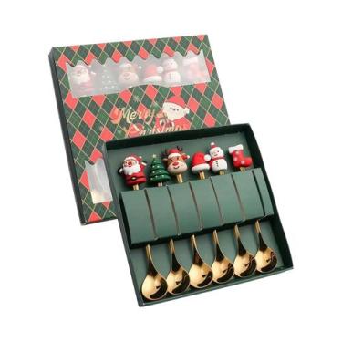 Imagem de Conjunto De Talheres De Aço Inoxidável Com Tema De Natal, Faca, Garfo 