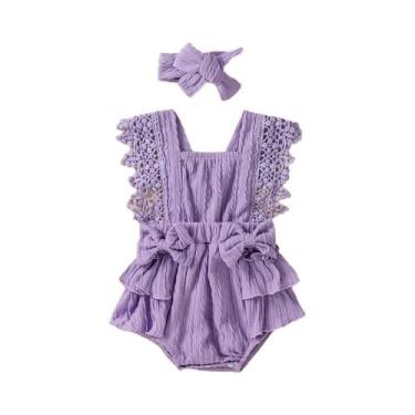 Imagem de Vestido sólido sem mangas para bebês com arco, streetwear ao ar livre,