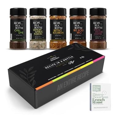 Imagem de Recipe In A Bottle Spice Box Gift Set 5X Garrafas De 3Oz | Misturas Premium Com Cartões De Receita | Melhor Presente Para Amantes Da Comida | Receita Em Uma Garrafa | Aventura De Culinária Em Miniat