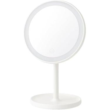 Imagem de Espelho de Maquiagem Portátil com LED – Recarregável USB – Ideal para Penteadeira, Barbear e Viagem