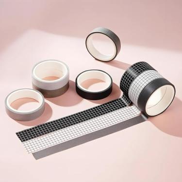 Imagem de Conjunto de 8 rolos de adesivos Washi de 3 m, adesivos de cor sólida decorativos para artes faça-você-mesmo artesanato suprimentos de diário scrapbook cartão embrulho
