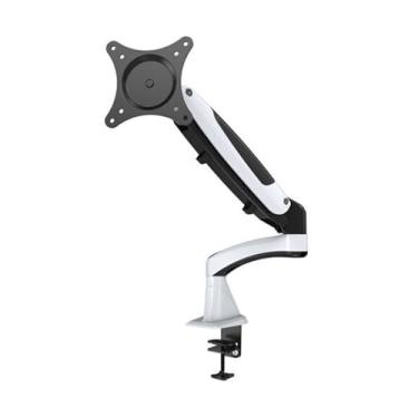 Imagem de BEGWVDJTP Suporte para monitor de mesa de elevação de pressão de ar Hover Rack GM112FC braçadeira de mesa suporte de tela de computador (GM112FC branco)