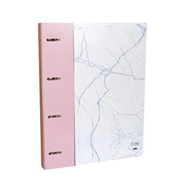 Imagem de Pasta Fichário A4 com 4 Argolas Stone Rosa Claro - Dello