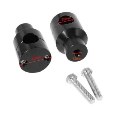 Imagem de Suporte De Guidão De Motocicleta Em Alumínio Preto Cromado 2X 7/8 1 Po