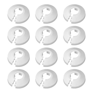 Imagem de Penitue 12 Peças de Tampas Decorativas para Tubos de Água com Flange 1/2", 16mm em Plástico PP para Drenagem Canos Parede (Branco)