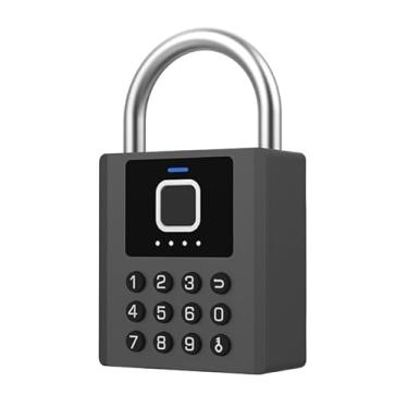 Imagem de Eseesmart Cadeado inteligente resistente, cadeado de bloqueio de portão com código chave, fechadura digital biométrica à prova de intempéries para portão, galpões, cerca, garagem, unidade de