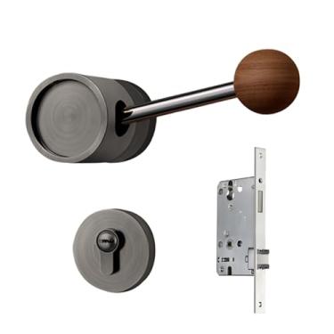 Imagem de Maçanetas interiores com | Maçaneta de privacidade silenciosa sem chave | Maçaneta com fechadura para quarto | para banheiro, quarto, esquerda, sala direita, casa, entrada interna, garagem