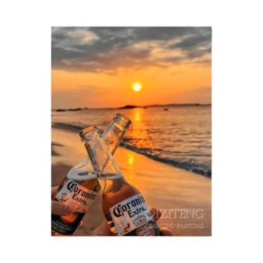 Imagem de Paisagem De Praia 5D DIY Bordado Com Diamantes Kits De Pintura Complet