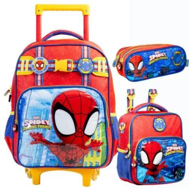 Imagem de Kit Mochila Rodinhas Lancheira Estojo SPIDEY S Xeryus 15010