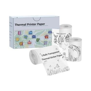 Imagem de Adesivos De Papel Térmico Holográfico Prata 53mm Para Impressoras Mini